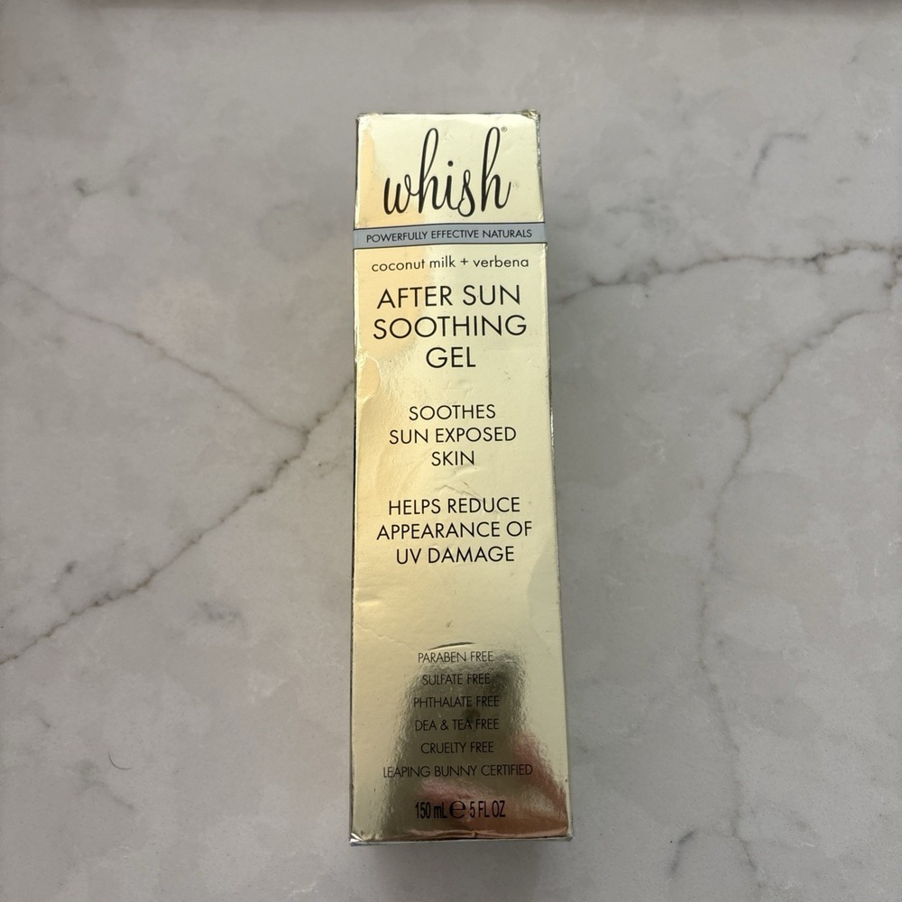 Whish After Sun Soothing Gel 5 Fl Oz NIB Coconut Milk Verbena Reduces Uv Damage